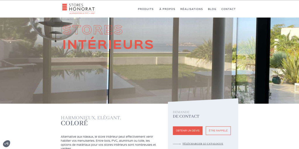 Stores Honorat - Capture d'écran - Stores intérieurs