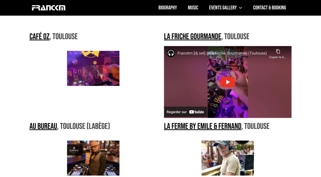 DJ FranckM - Capture d'écran - Galerie