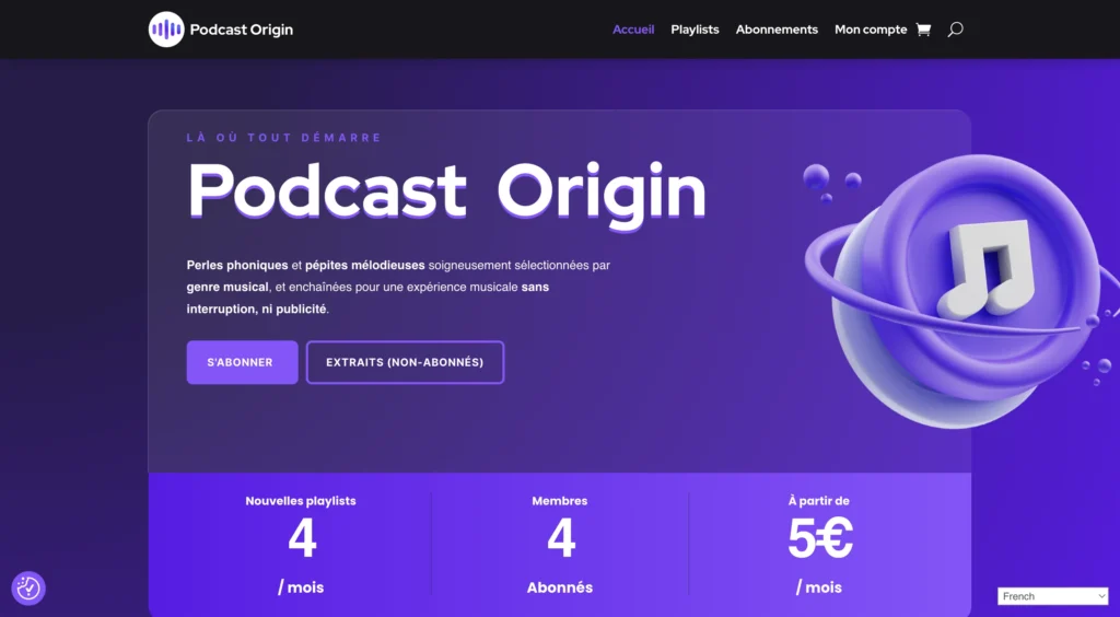Podcast Origin - Accueil